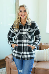 Norah Plaid Shacket - Classic Black and White