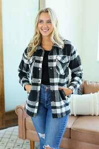 Norah Plaid Shacket - Classic Black and White