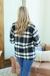 Norah Plaid Shacket - Classic Black and White