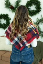 Load image into Gallery viewer, Blanket Scarf - Red and Gold Plaid