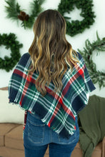 Load image into Gallery viewer, Blanket Scarf - Blue, Red and Green Plaid