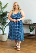 Load image into Gallery viewer, Cassidy Midi Dress - Blue Floral Mix