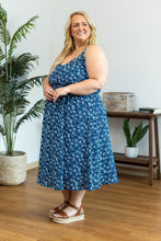 Load image into Gallery viewer, Cassidy Midi Dress - Blue Floral Mix