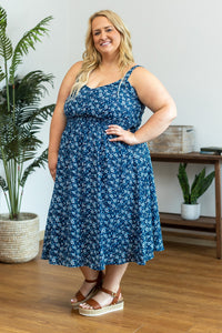 Cassidy Midi Dress - Blue Floral Mix