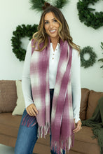 Load image into Gallery viewer, Fringe Plaid Scarf - Berry