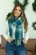Load image into Gallery viewer, Fringe Plaid Scarf - Teal