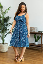 Load image into Gallery viewer, Cassidy Midi Dress - Blue Floral Mix