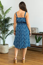 Load image into Gallery viewer, Cassidy Midi Dress - Blue Floral Mix