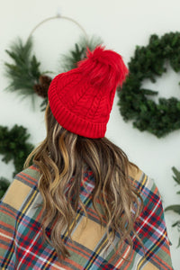 Bella Braid Beanie - Red