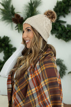Load image into Gallery viewer, Carly Cable Knit Beanie - Tan