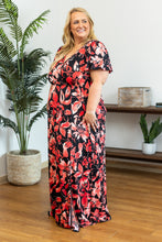 Load image into Gallery viewer, Millie Maxi Dress - Black and Red Tropical