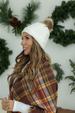 Load image into Gallery viewer, Carly Cable Knit Beanie - Ivory