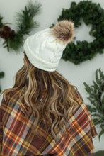 Load image into Gallery viewer, Carly Cable Knit Beanie - Ivory