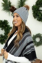 Load image into Gallery viewer, Carly Cable Knit Beanie - Gray