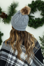 Load image into Gallery viewer, Carly Cable Knit Beanie - Gray
