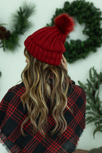Morgan Micro Braid Beanie - Red