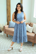 Load image into Gallery viewer, Bailey Dot Dress - Denim Blue Floral