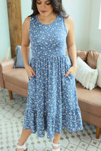 Load image into Gallery viewer, Bailey Dot Dress - Denim Blue Floral