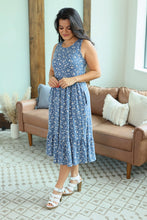 Load image into Gallery viewer, Bailey Dot Dress - Denim Blue Floral