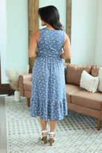 Load image into Gallery viewer, Bailey Dot Dress - Denim Blue Floral