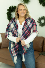 Load image into Gallery viewer, Blanket Scarf - Magenta and Green Plaid