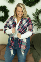 Load image into Gallery viewer, Blanket Scarf - Magenta and Green Plaid