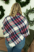 Load image into Gallery viewer, Blanket Scarf - Magenta and Green Plaid