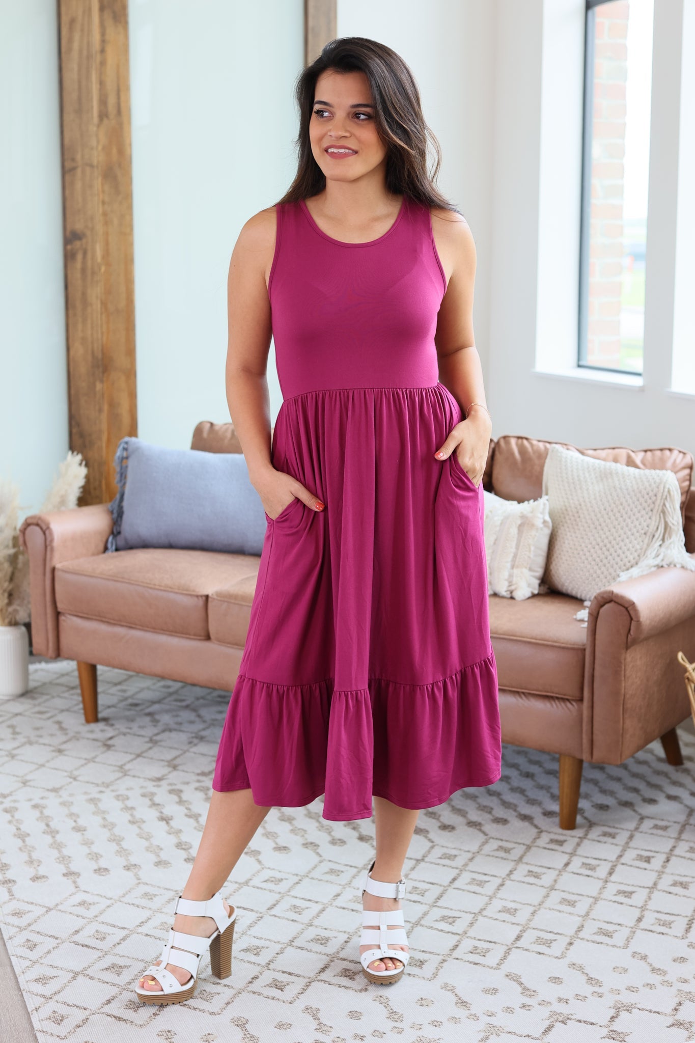 Bailey Dot Dress - Magenta