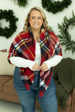 Load image into Gallery viewer, Blanket Scarf - Red and Gold Plaid