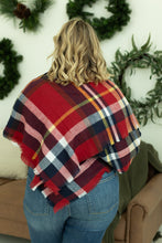 Load image into Gallery viewer, Blanket Scarf - Red and Gold Plaid