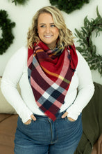 Load image into Gallery viewer, Blanket Scarf - Red and Gold Plaid