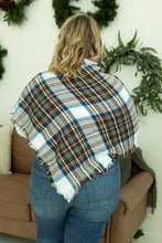 Load image into Gallery viewer, Blanket Scarf - Blue and Brown Plaid