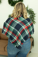 Load image into Gallery viewer, Blanket Scarf - Blue, Red and Green Plaid