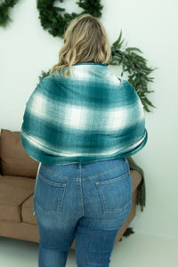 Fringe Plaid Scarf - Teal