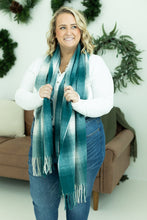 Load image into Gallery viewer, Fringe Plaid Scarf - Teal