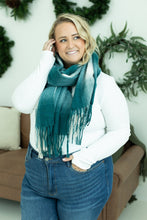 Load image into Gallery viewer, Fringe Plaid Scarf - Teal