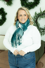 Load image into Gallery viewer, Fringe Plaid Scarf - Teal