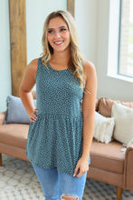 Load image into Gallery viewer, Ruffle Tank - Dusty Teal Dash