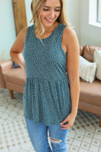 Load image into Gallery viewer, Ruffle Tank - Dusty Teal Dash