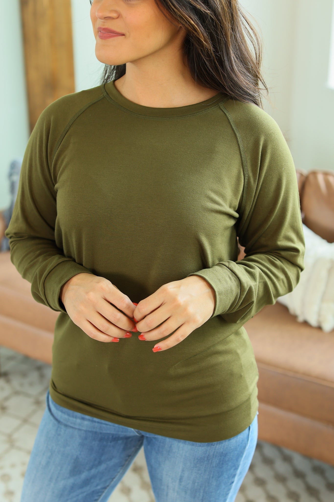 Kayla Lightweight Pullover - Olive