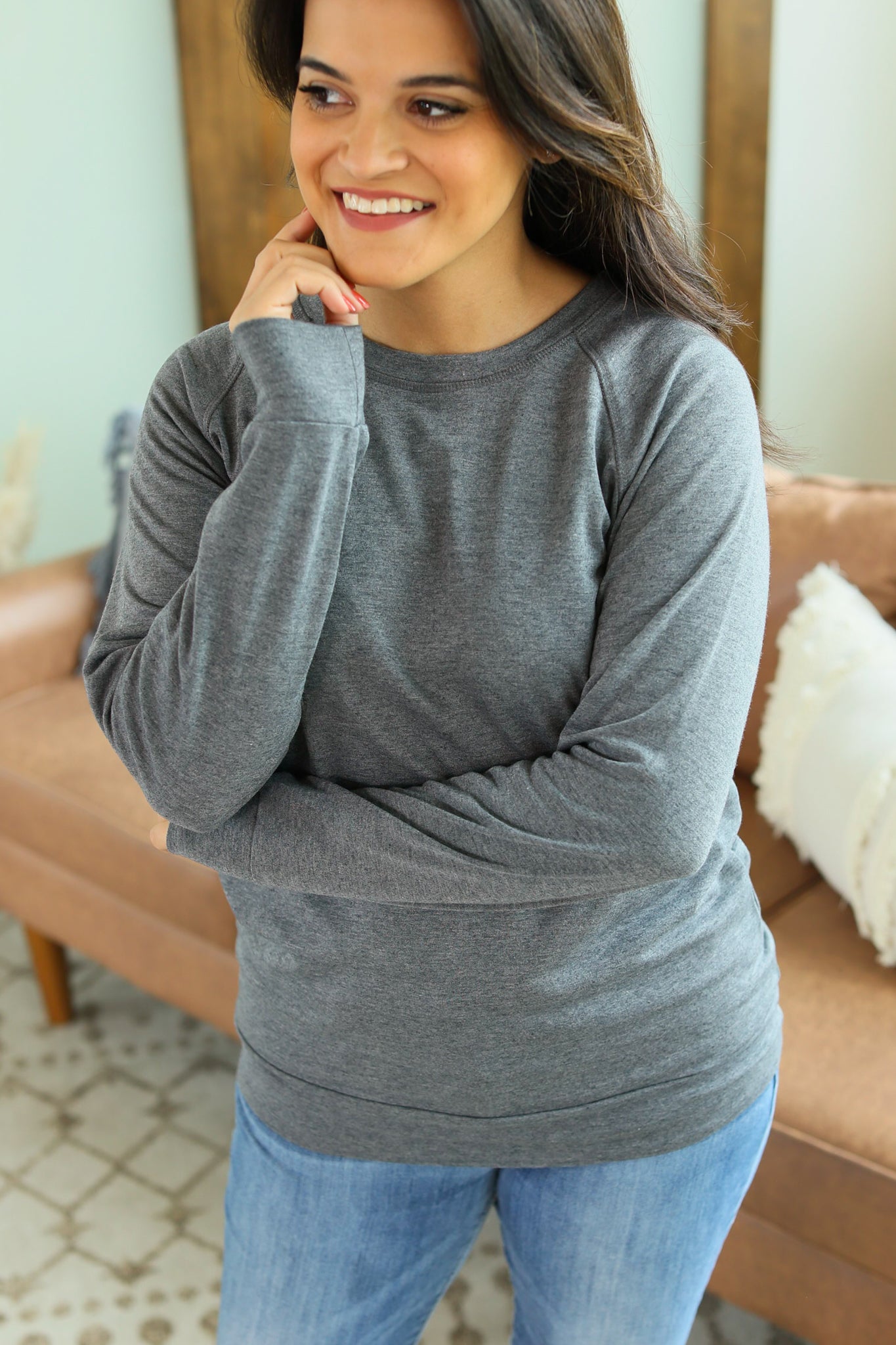 Kayla Lightweight Pullover - Grey