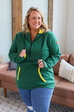 Load image into Gallery viewer, Avery Accent HalfZip Hoodie - Green and Yellow