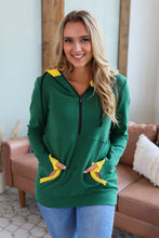 Load image into Gallery viewer, Avery Accent HalfZip Hoodie - Green and Yellow