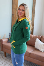 Load image into Gallery viewer, Avery Accent HalfZip Hoodie - Green and Yellow