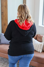 Load image into Gallery viewer, Avery Accent HalfZip Hoodie - Black and Red