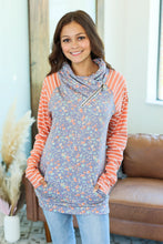 Load image into Gallery viewer, Classic Zoey ZipCowl Sweatshirt - Periwinkle Pattern Mix