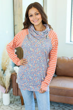 Load image into Gallery viewer, Classic Zoey ZipCowl Sweatshirt - Periwinkle Pattern Mix