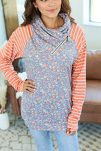 Load image into Gallery viewer, Classic Zoey ZipCowl Sweatshirt - Periwinkle Pattern Mix
