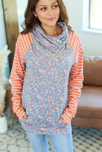 Load image into Gallery viewer, Classic Zoey ZipCowl Sweatshirt - Periwinkle Pattern Mix
