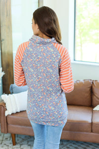 Classic Zoey ZipCowl Sweatshirt - Periwinkle Pattern Mix